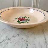 Plat creux Digoin Sarreguemines rose années 40