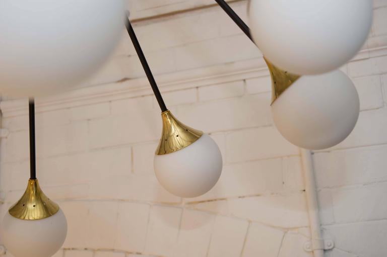 Italian metal and brass chandelier