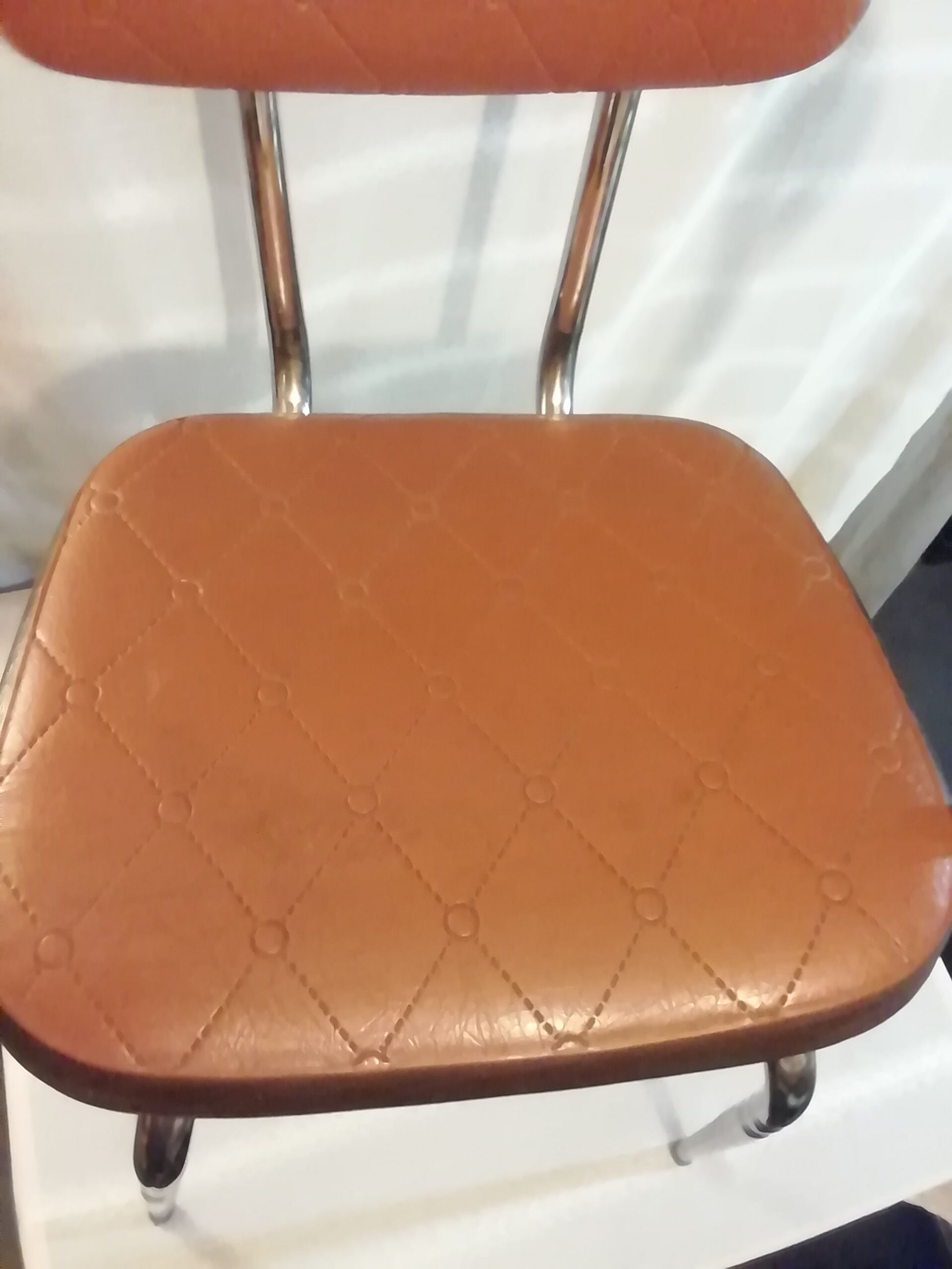 2 skaï chairs and vintage chrome