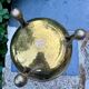 Large solid brass lion cache pot Art Nouveau