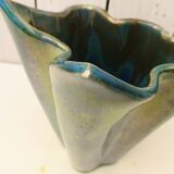 Iridescent ceramic vase Vichy enamels by A. Cytère