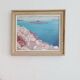 Old painting - old landscape oil painting - golden frame