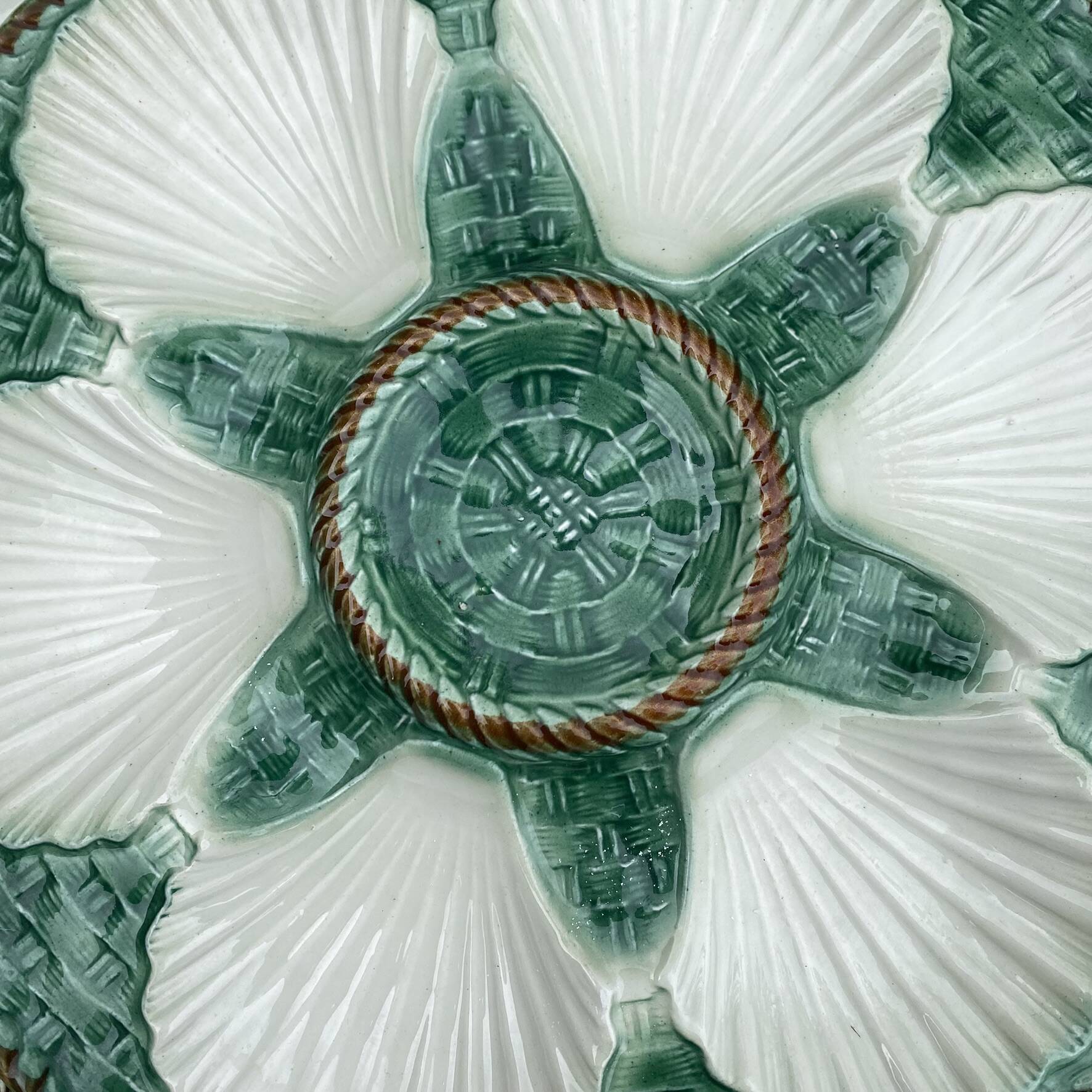 Vintage oyster service in majolica