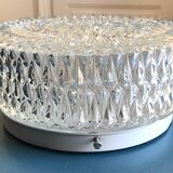 Round ceiling light in chiseled glass