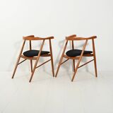 Pair of walnut dining chairs