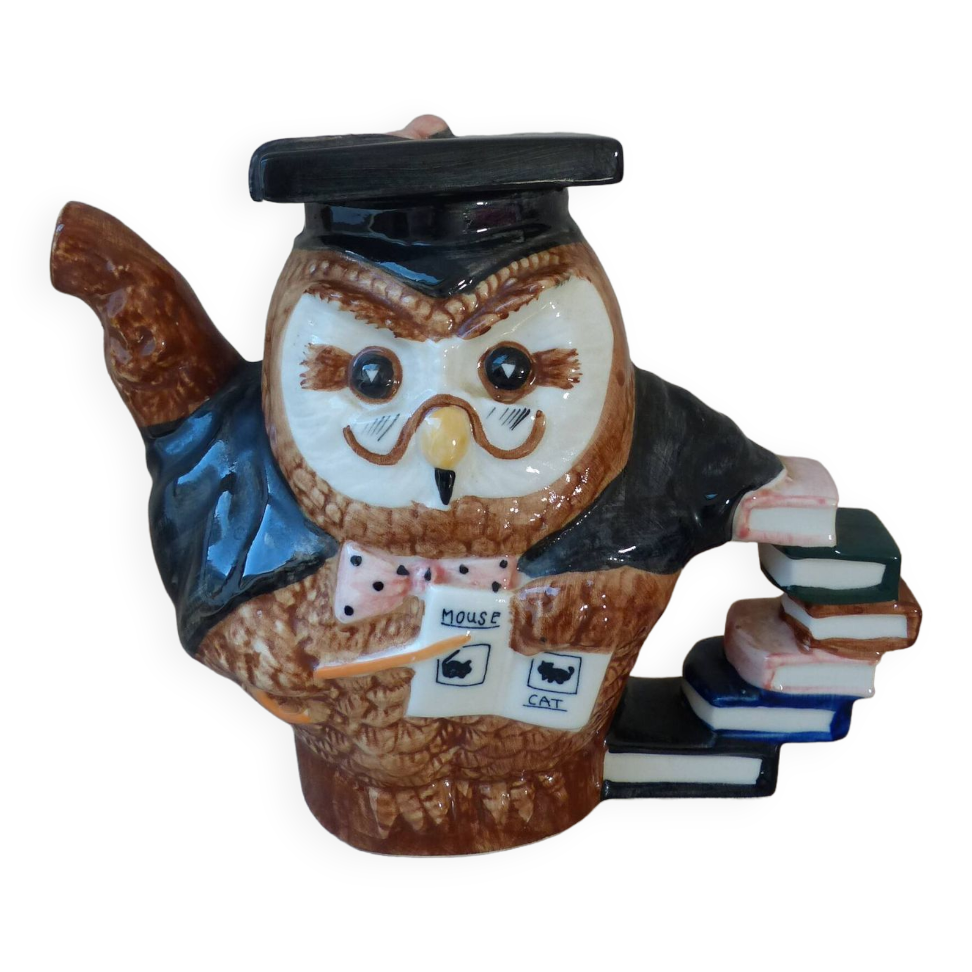 Ancienne théière décorative chouette hibou Savant Céramique