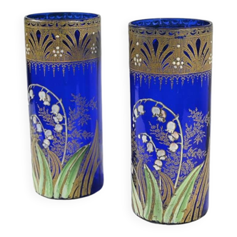 Pair of Legras Vases “Les Muguets”, Art Nouveau – Late 19th Century