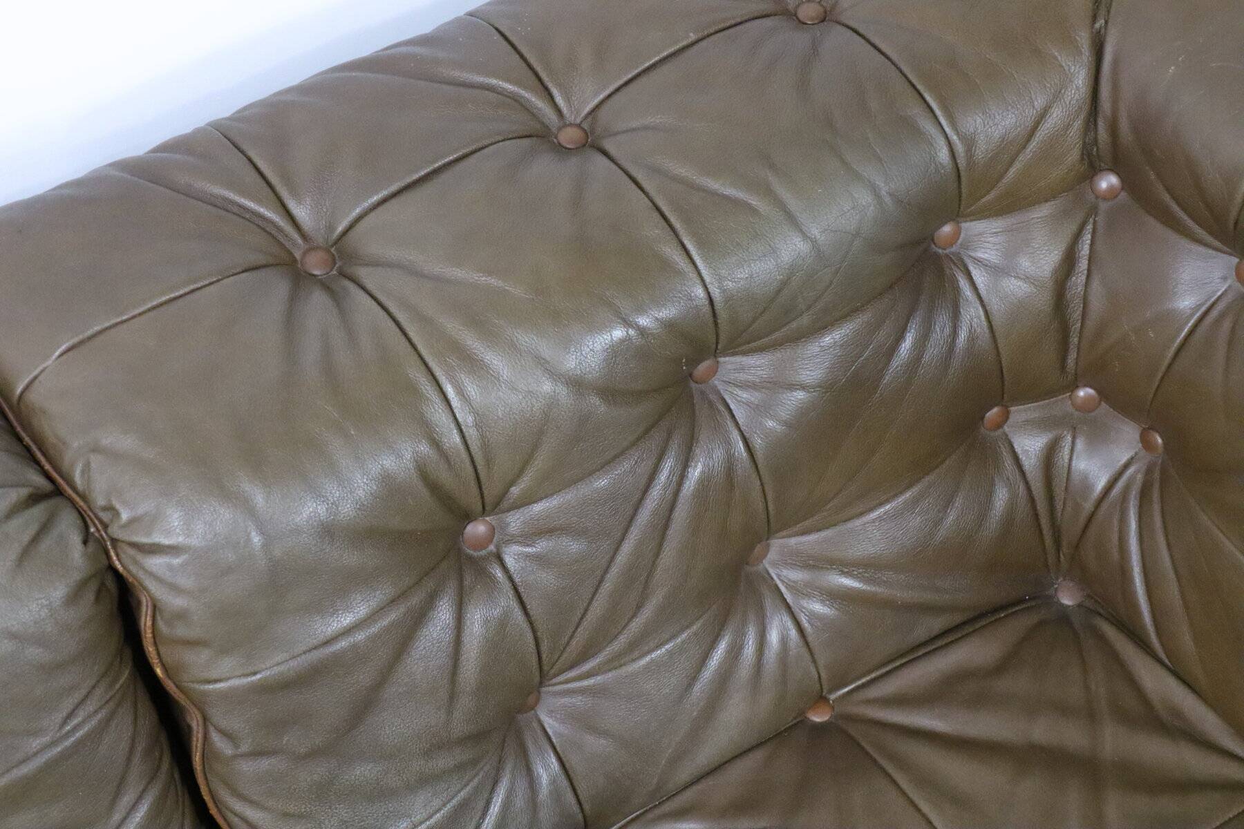 Vintage modular patchwork leather sofa, 1970s