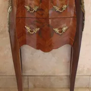Louis XV style bedside table in marquetry rosewood