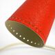 Pair of red Mid Century Modern Diabolo crow's foot table lamps from Cosack
