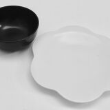 Assiette "fleur" et son bol "japonisant"