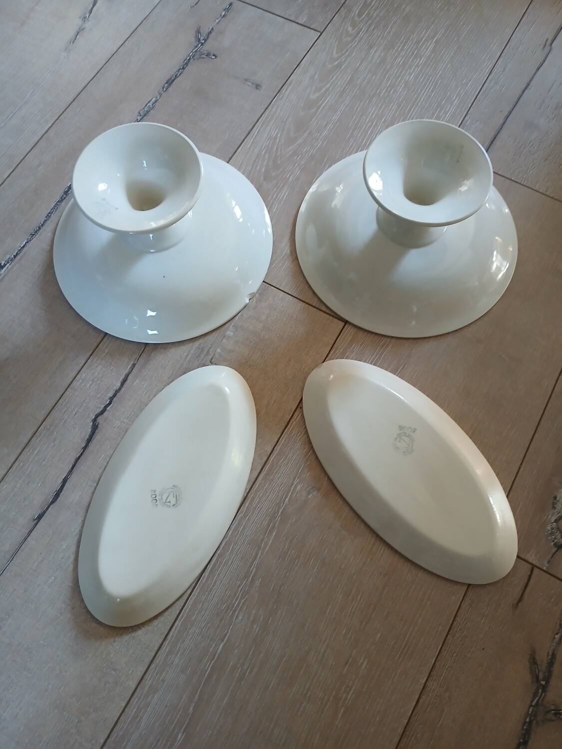 Set of antique Scottish tile dishes