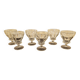 Set of 6 clear glass stemmed glasses