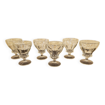 Lot de 6 verres à pied en verre transparent