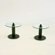 Italian side tables with bamboo base and glass top
