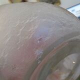 Beautiful acid-etched glass vase from Legras Saint Denis with chestnut tree decoration