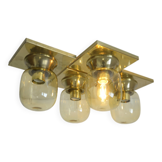 Set of 4 / vintage brass ceiling lights / mid-century modern wall sconces