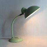Green metal saucer desk lamp orientable. Year 50