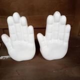 Ceramic Hands Bookends