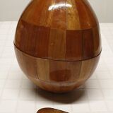 Coconut ice bucket in marquetry, 1950s