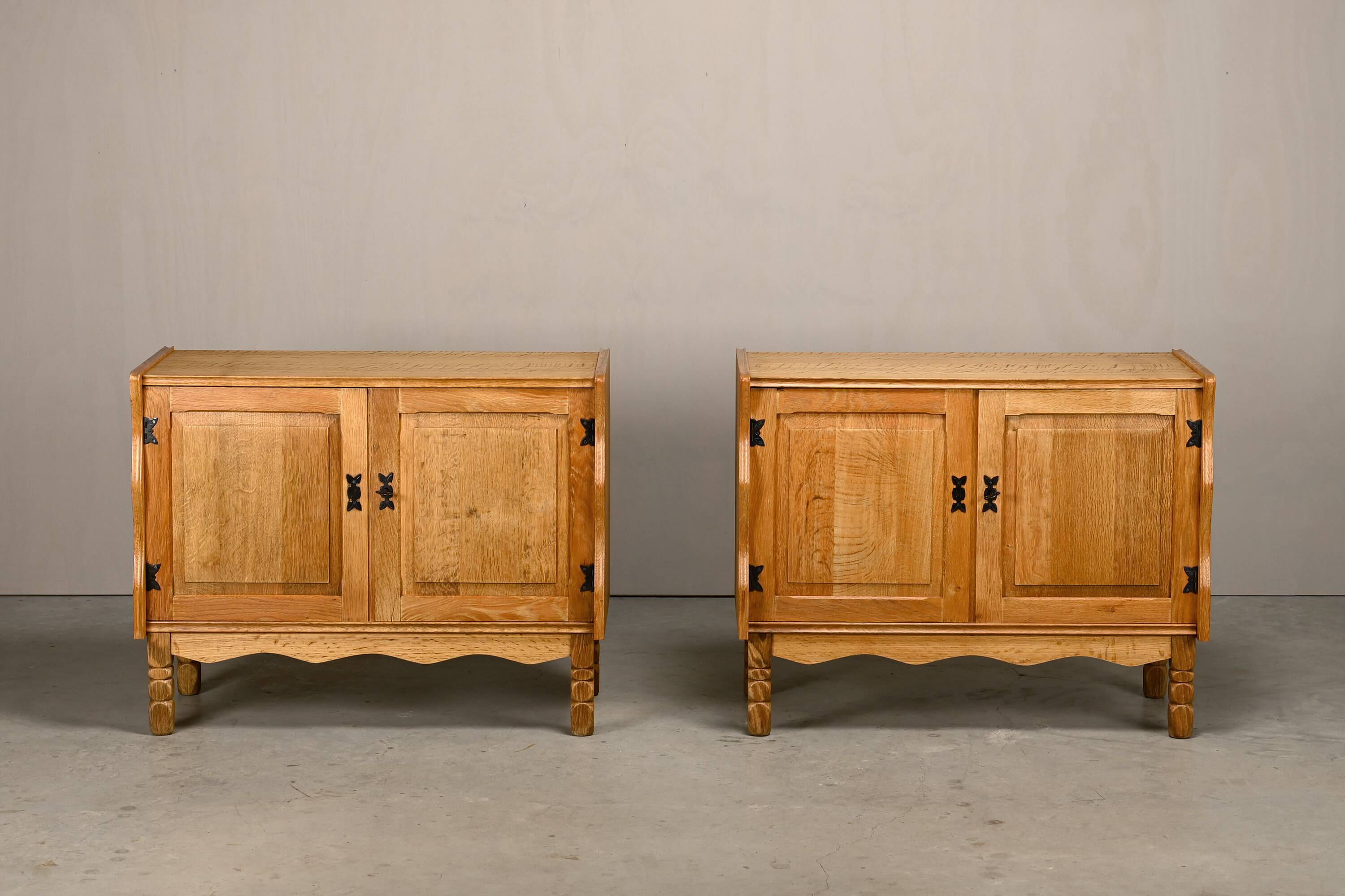 Danish Mid-Century Henning Kjærnulf Oak Bedside Cabinets or Sideboards