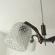 Scandinavian chandelier 60s in teak and molded glass