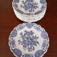 Assiettes plates anglaises Ridgway 'Windsor' bleu & blanc