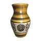 Old Beige Ceramic Vase - Black Drawings - Interior Marron Germany Vintage