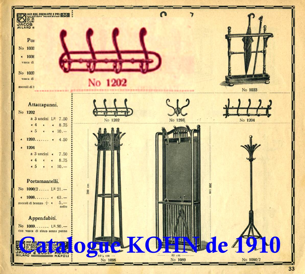 Curved wood wall coat rack bistro KOHN, around 1900, no Thonet