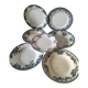 Set of 7 ironstone plates with floral friezes from the late 19th to early 20th century.