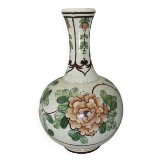 Large Spanish Benlloch vase in hand-painted ceramic