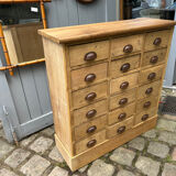 Oak craft cabinet with drawers