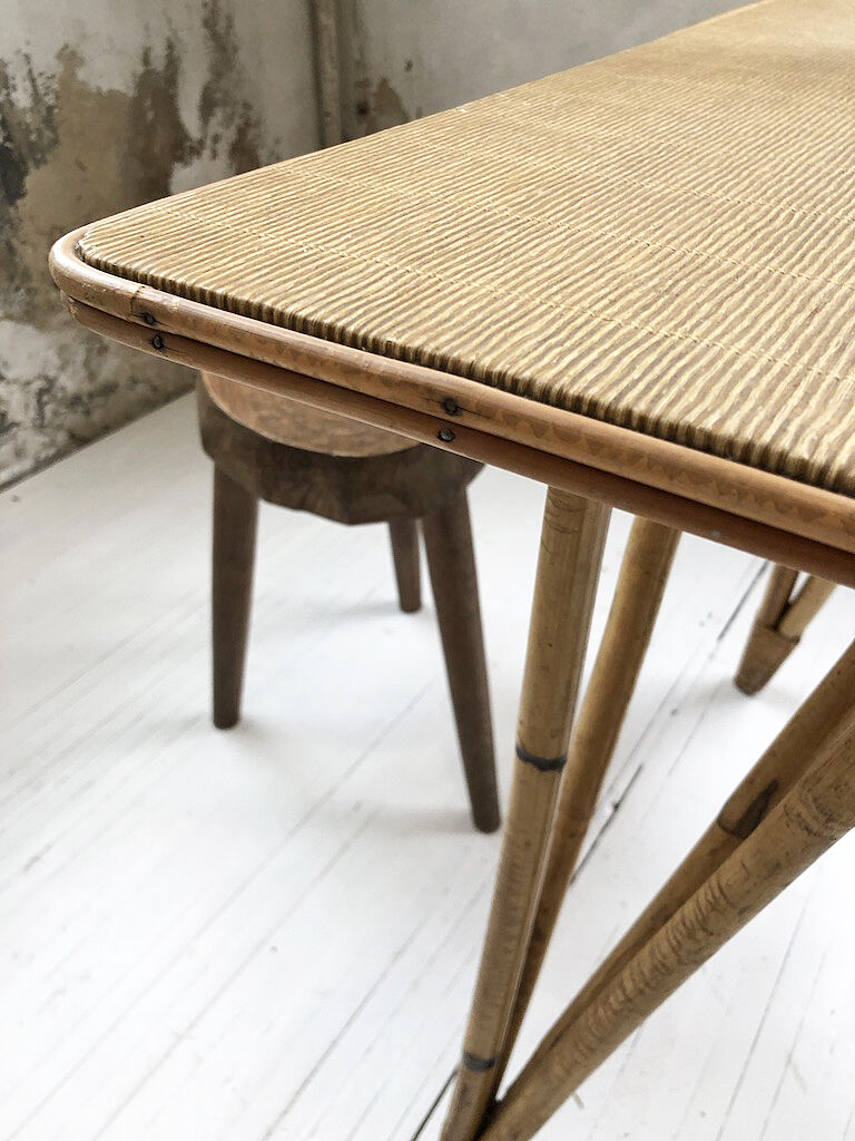 Vintage rattan meal table