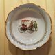 6 small hollow plates in white porcelain pattern vintage cars
