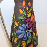 Vintage Henri Bequet Quaregnon hand painted ceramic vase (Belgium pottery 1960)