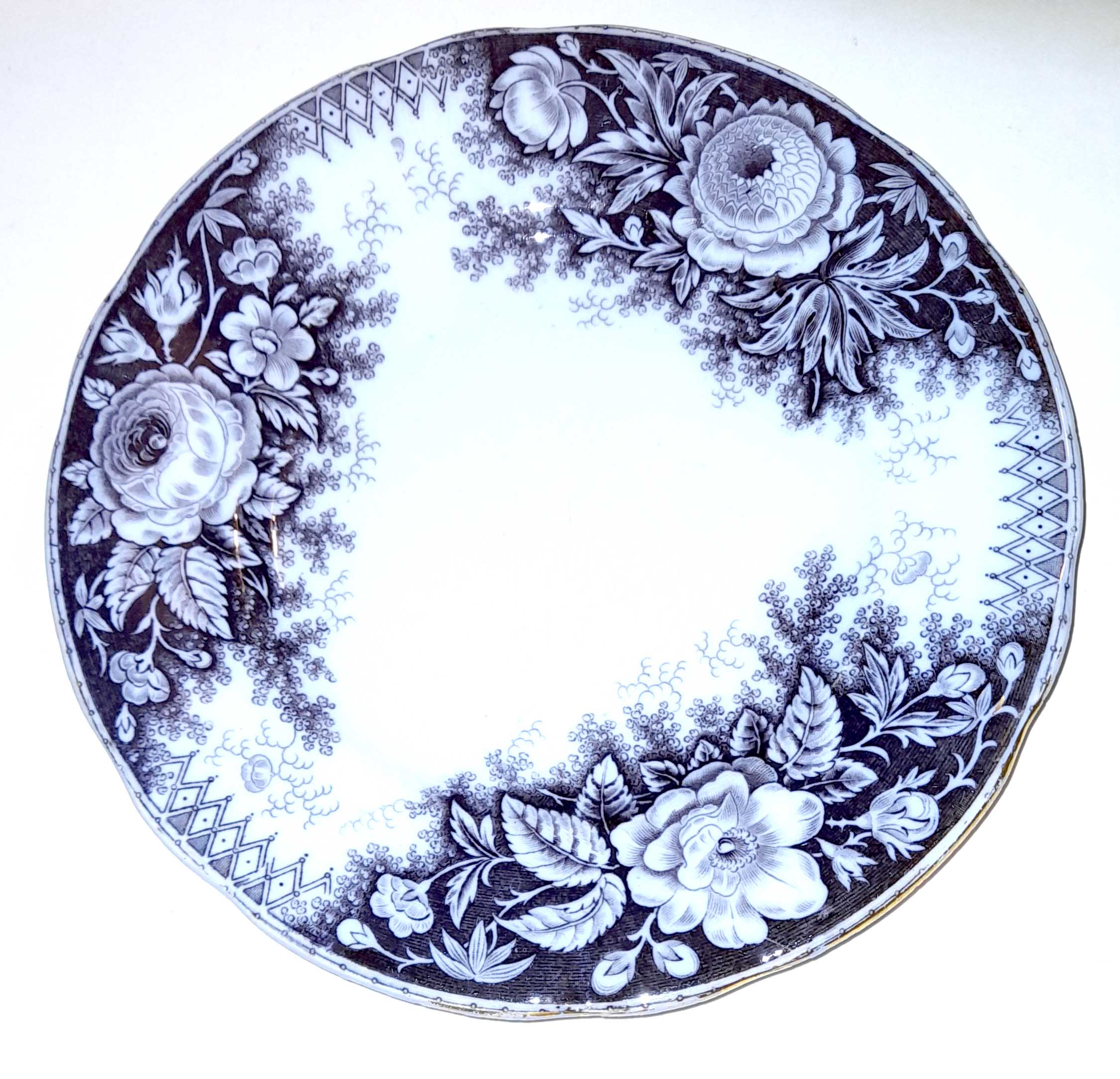 Set of 3 dessert plates Jardinière de Sarreguemines U&C 1900