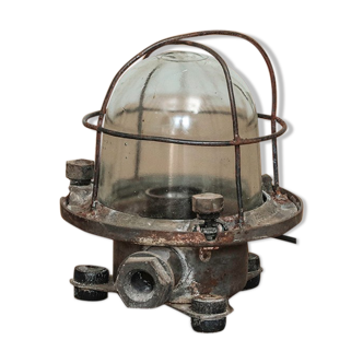 Authentic vintage industrial boat lamp