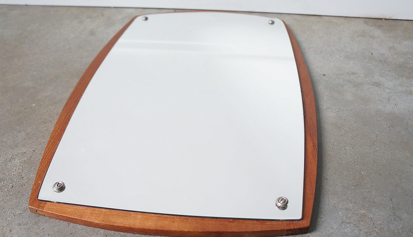 Vintage danish teak wooden mirror 1960