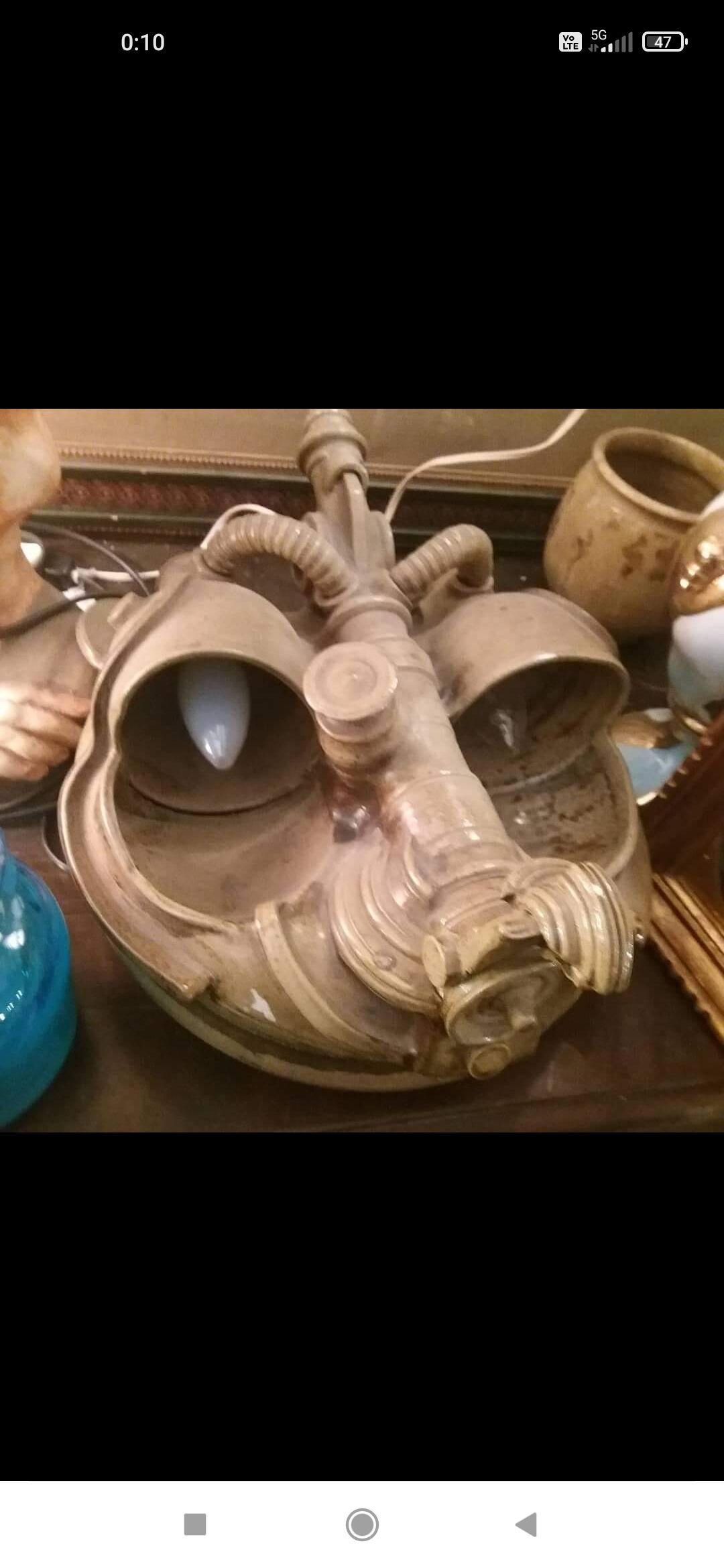 Wall sconce in glazed stoneware "alien head" by Joel Lurois in 1982