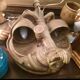 Wall sconce in glazed stoneware "alien head" by Joel Lurois in 1982