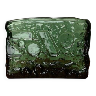 Swedish brutalist glass vase from the mid-century by Göte Augustsson for Ruda, 1960s.