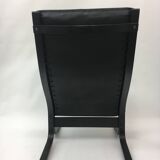 Mid-Century design black leather lounge chair by Ingmar Relling for Westnof