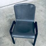 Postmodern Leather Dining Chairs, Italy, 1980s, Set of 4