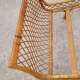 Vintage rattan daybed in basket shape - 1950s