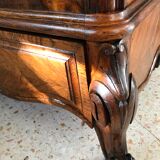 Bonnetière antique wardrobe with beveled ice interior elm magnifying glass style rocaille louis xv