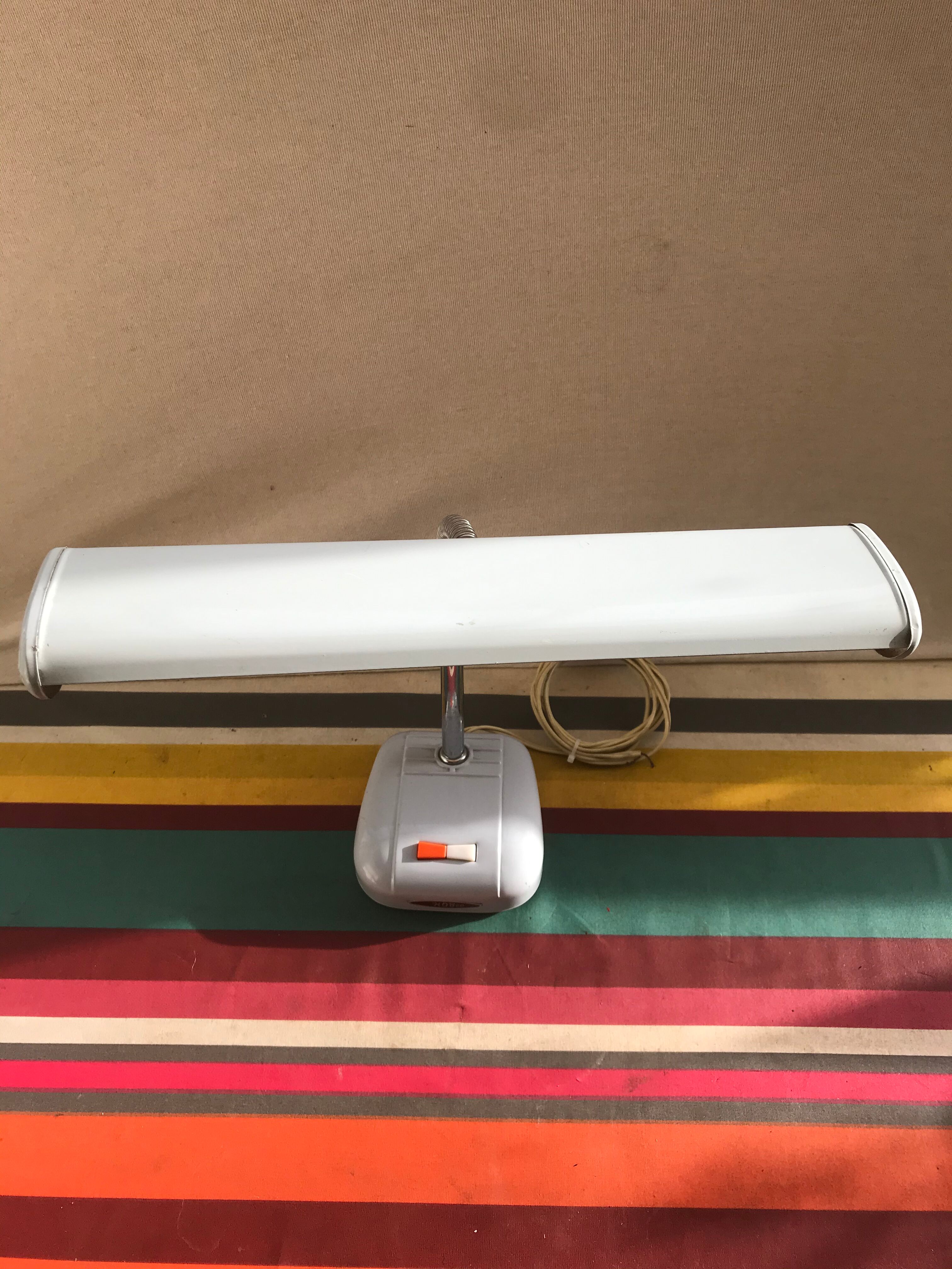 HOBCO Metal Grey Office Lamp - Chrome Flexible Bras 70S Vintage