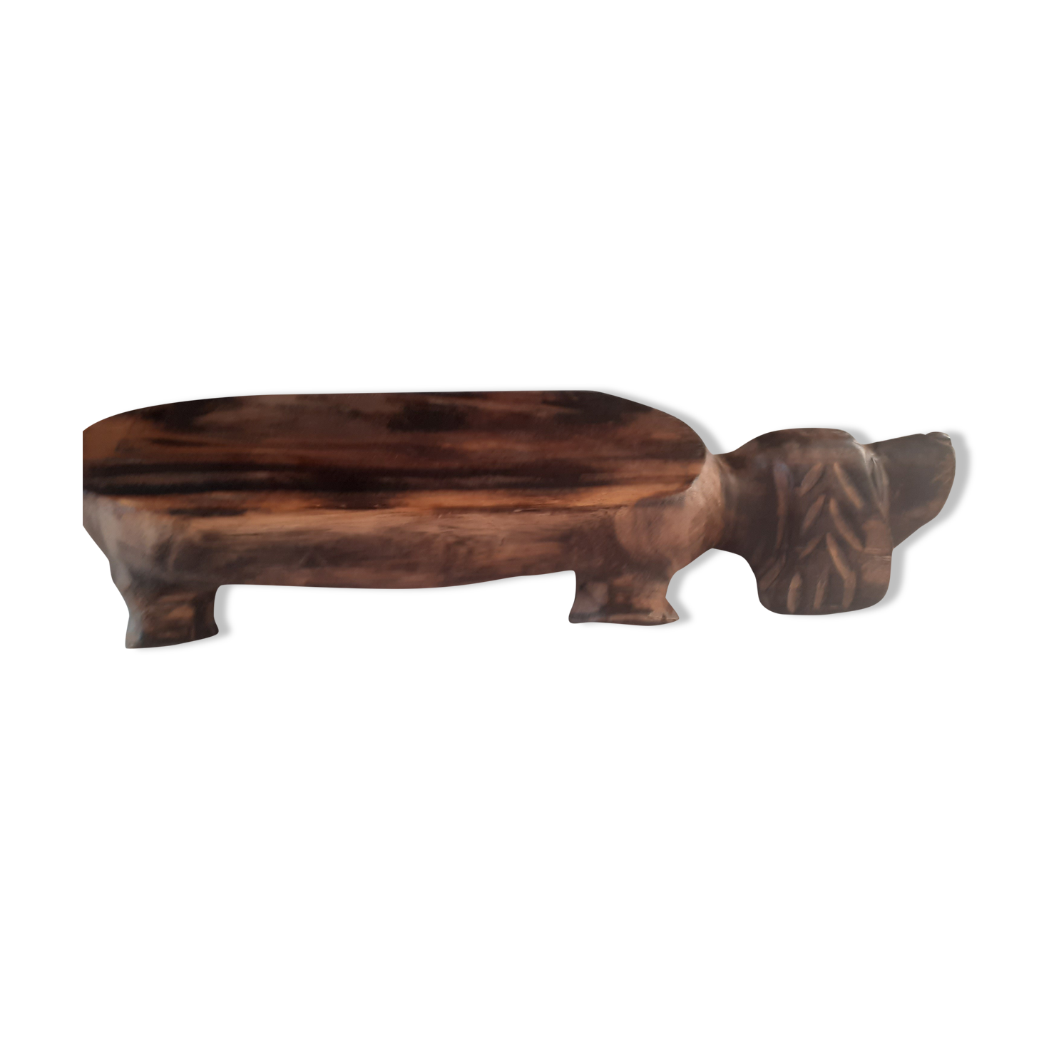 Foot rest in solid wood, dog form