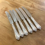 Series of 6 silver metal knives
