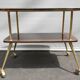 Rolling service 1960 two trays Formica mahogany