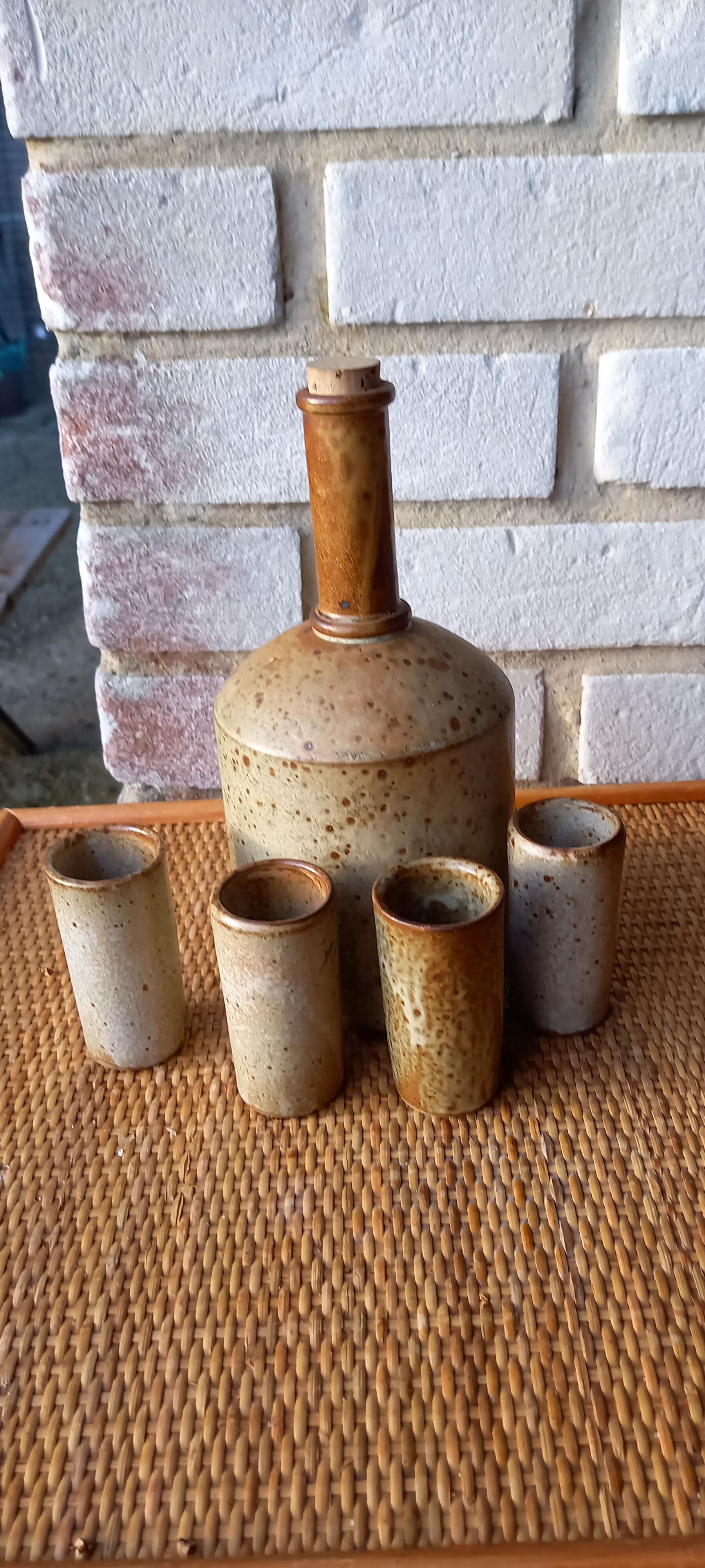 Pyrite stoneware liqueur service